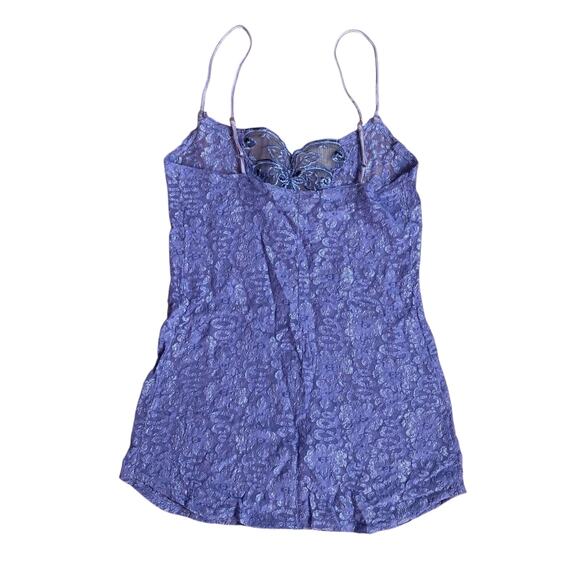 Vintage Lace Purple Cami Tank Top Medium Fairy Whimsygoth Babydoll Lingerie - Picture 2 of 5